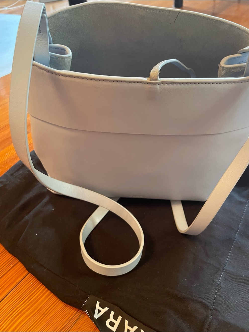 KARA New York Tie Crossbody Bag Baby Powder Blue - Picture 10 of 11